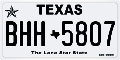 TX license plate BHH5807