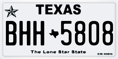 TX license plate BHH5808