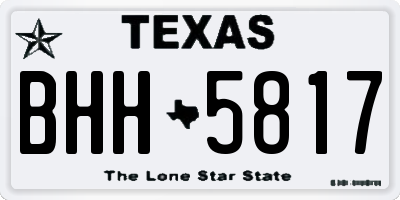 TX license plate BHH5817