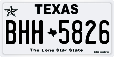 TX license plate BHH5826