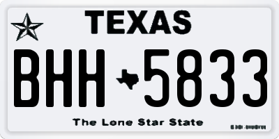 TX license plate BHH5833