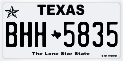 TX license plate BHH5835