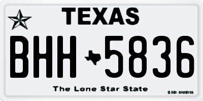 TX license plate BHH5836