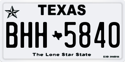 TX license plate BHH5840