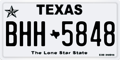 TX license plate BHH5848