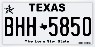 TX license plate BHH5850