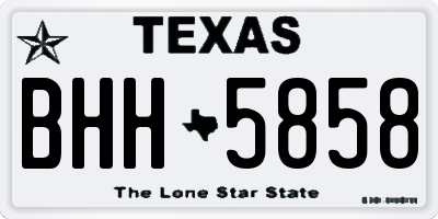 TX license plate BHH5858