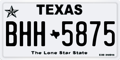 TX license plate BHH5875