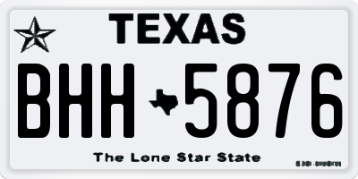 TX license plate BHH5876