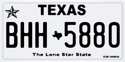 TX license plate BHH5880