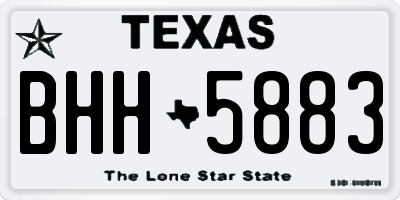 TX license plate BHH5883