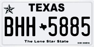 TX license plate BHH5885