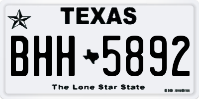 TX license plate BHH5892