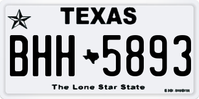 TX license plate BHH5893