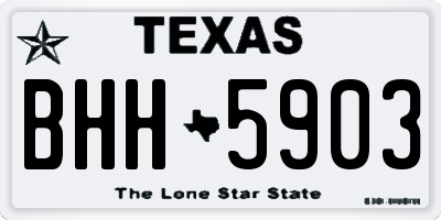 TX license plate BHH5903