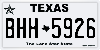 TX license plate BHH5926