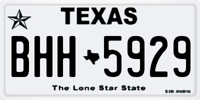 TX license plate BHH5929