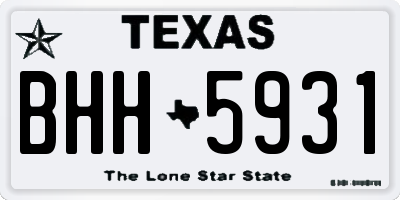 TX license plate BHH5931