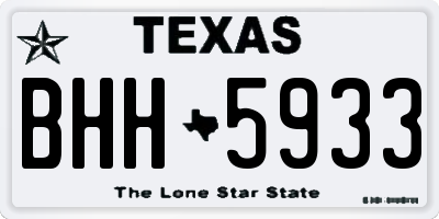 TX license plate BHH5933