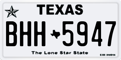TX license plate BHH5947