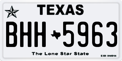TX license plate BHH5963