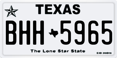 TX license plate BHH5965