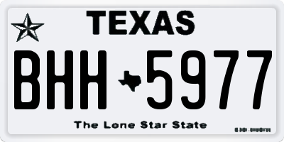 TX license plate BHH5977