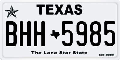 TX license plate BHH5985