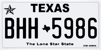 TX license plate BHH5986