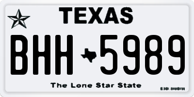 TX license plate BHH5989