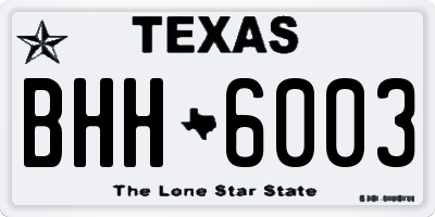 TX license plate BHH6003