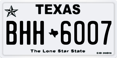 TX license plate BHH6007