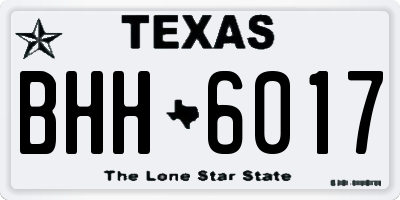 TX license plate BHH6017