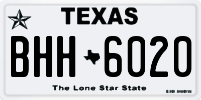 TX license plate BHH6020