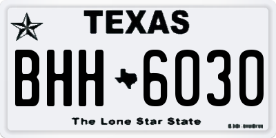 TX license plate BHH6030
