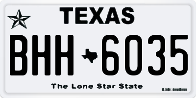 TX license plate BHH6035