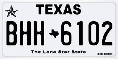 TX license plate BHH6102