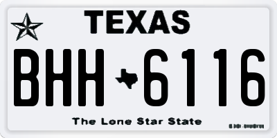 TX license plate BHH6116