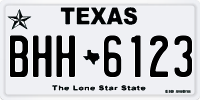 TX license plate BHH6123