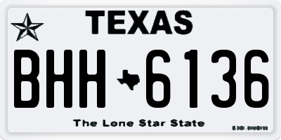 TX license plate BHH6136