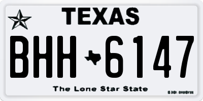 TX license plate BHH6147