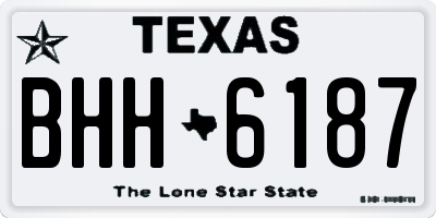 TX license plate BHH6187
