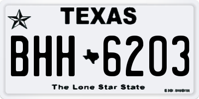TX license plate BHH6203