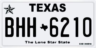 TX license plate BHH6210