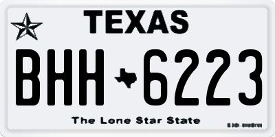 TX license plate BHH6223