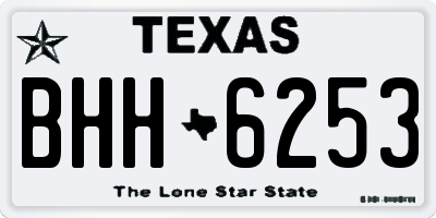TX license plate BHH6253