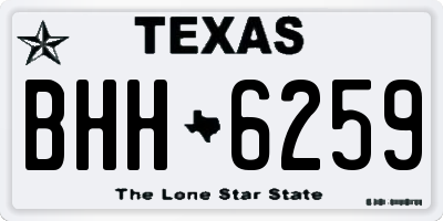 TX license plate BHH6259