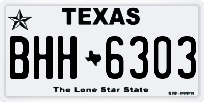 TX license plate BHH6303