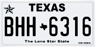 TX license plate BHH6316