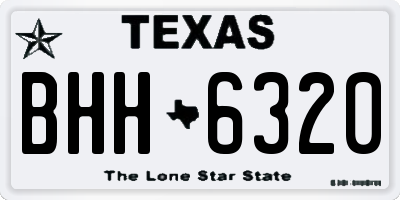 TX license plate BHH6320
